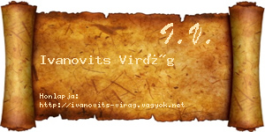 Ivanovits Virág névjegykártya
